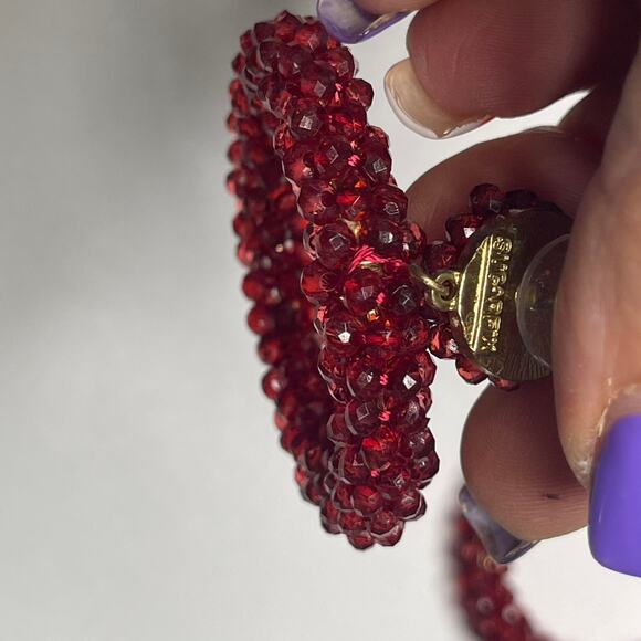 Sugarfix by Baublebar red pierced earrings post style micro beaded bling - Picture 2 of 9